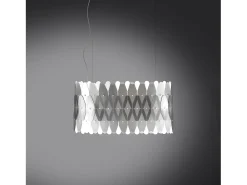 Hot Lampadario Moderno Ovale Amanda Polilux ® Argento E Metallo Cromo 3 Luci E27 Plateado