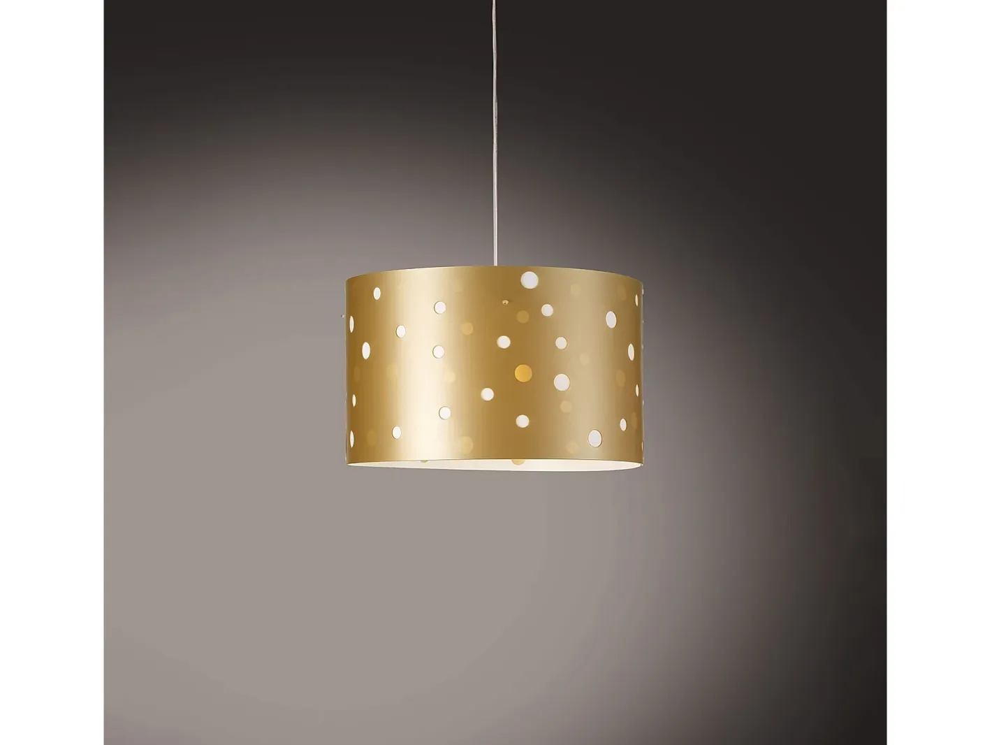 New Lampadario Moderno Pois Polilux ® New Gold Materie Plastiche Bianco 3 Luci E27 Dorado