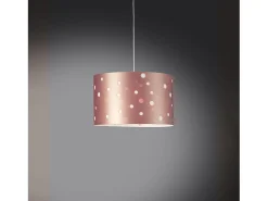 Lámpara Suspendida-Lampadario Moderno Pois Polilux ® Pink Metal Materie Plastiche Bianco 3 Luci E27 Blanco