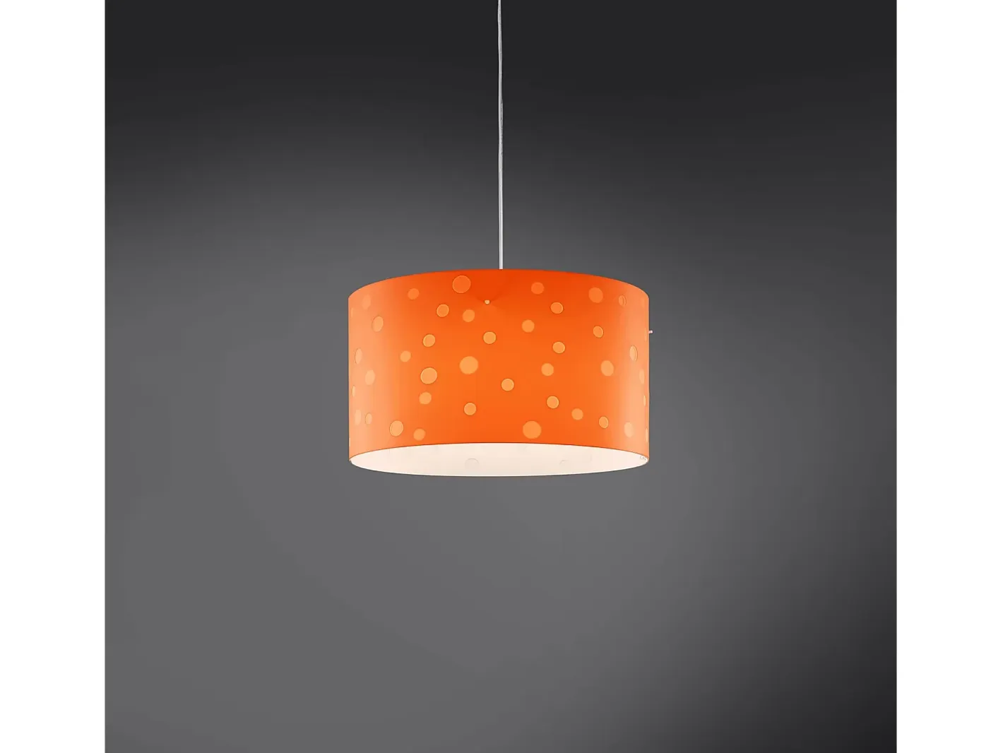 Lampadario Moderno Pois Polilux ® Arancione Materie Plastiche Bianco 3 Luci E27 Blanco