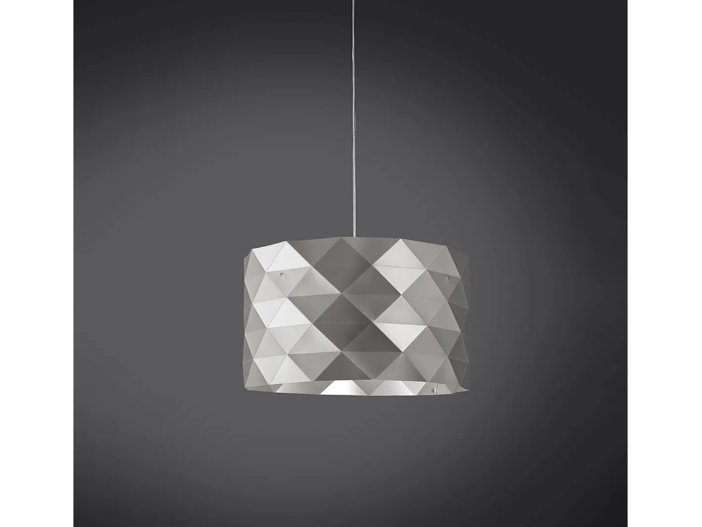 Lámpara Suspendida-Lampadario Moderno Prisma Polilux ® Argento E Metallo Cromo 5 Luci E27 Plateado