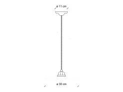 Ferroluce Lámpara Suspendida-Lampadario Vintage B&W Metallo Smaltato Nero E Bianco 1 Luce E27 30Cm Blanco