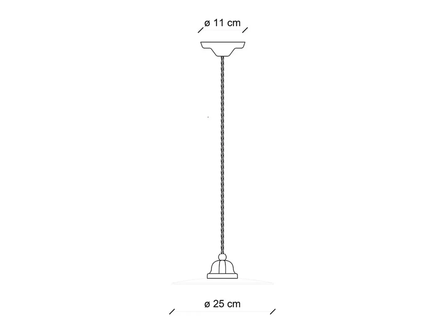 Ferroluce Lámpara Suspendida-Lampadario Vintage B&W Metallo Smaltato Nero E Bianco 1 Luce E27 25Cm Blanco