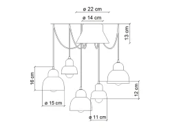 Ferroluce Lampadario Vintage Decò Berimbau Ceramica Marrone Moka 3 Luci E27 Marru00f3n chocolate Best