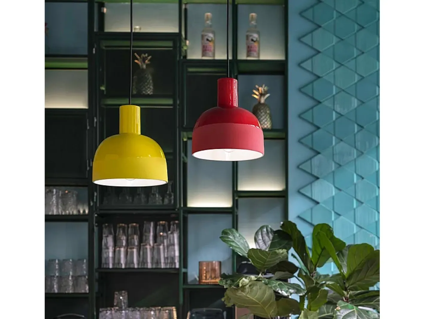 Ferroluce Lámpara Suspendida-Lampadario Vintage Decò Caxixi Ceramica Arancio Pesca 1 Luce E27 Naranja