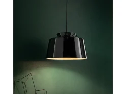 Ferroluce Lampadario Vintage 50'S Ferro E Ceramica Smaltato Nero 1 Luce E27 40Cm Negro Online