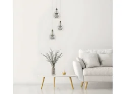 Outlet AKUNADECOR Lampara De 3 Colgantes Modelo Lhasa Cuero Dorado