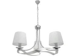 AKUNADECOR Lampara De Techo Modelo Baeza Cromo Con Pantalla Blanca Plateado New