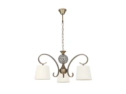 AKUNADECOR Lampara 3 Luces Bogota Cuero Pantalla Beig Dorado Clearance