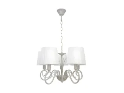 AKUNADECOR Lampara Amsterdam 5xe14 /oro Regx45x45 Cm Blanco Outlet