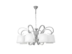 AKUNADECOR Lampara Bogota Cromo De 8 L Pantalla Blanca Plateado Best