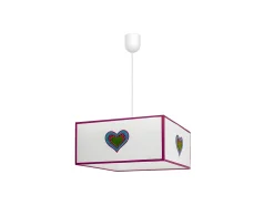 AKUNADECOR Lámpara Suspendida-Lampara Colgante Amor 1xe27 Blanco/ Regx35x35 De Rosa
