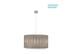 AKUNADECOR Lampara Colgante Modelo Alexandra Color Madera Gris Regulable Plateado Best