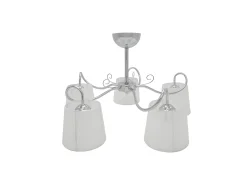 AKUNADECOR Lampara Cuzco Cromo Con Pantalla Blanca 5xe14 Plateado Sale