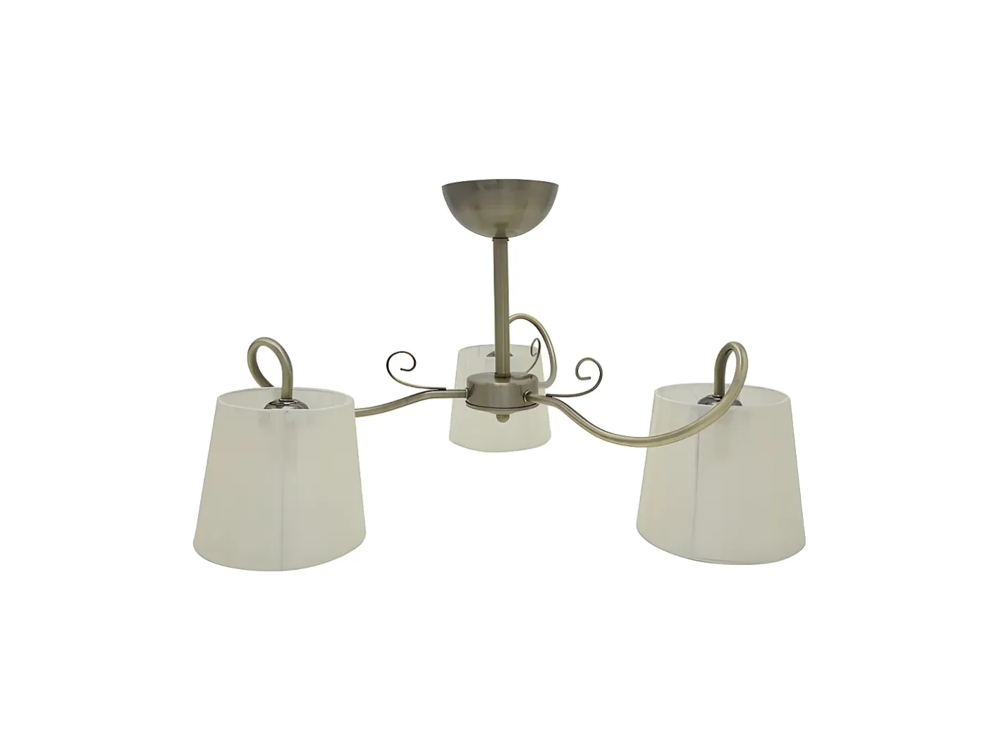 AKUNADECOR Lampara Cuzco De Tres Luces Con Pantalla Beige, Cuero Sat. 37x60x60 Cm Dorado