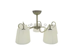 AKUNADECOR Lampara De 5 Luces Modelo Cuzco Cuero Satinado Con Pantalla Dorado Best