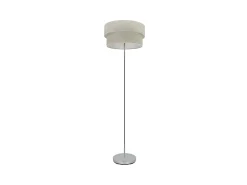 AKUNADECOR Lampara De Pie Con 1luz Modelo Doble Smile Cemento Gris Plateado Best