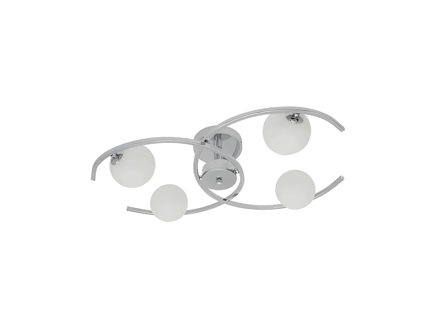 AKUNADECOR Plafón-Lampara De Techo De 4 Luces Modelo Conil Color Cromo Plateado