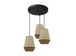 Online AKUNADECOR Lampara De Techo Modelo Campana 3 Luces Saco/marron Regulable Negro