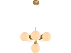 AKUNADECOR Lampara Dorada Con Tulipas Esfericas Frey 6 Luces Dorado Clearance