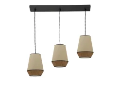Sale AKUNADECOR Lampara Lineal Saco/marron Modelo Campana 3xe27 Regulable Negro