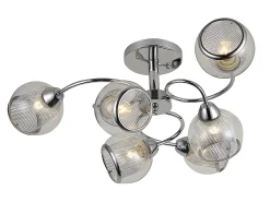 AKUNADECOR Plafón-Lampara Plafon Stanley Cromo De 6 Luces Plateado