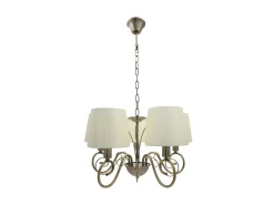 AKUNADECOR Lampara Salon Modelo Amsterdam 5xe14 Cuero Regx45x45 Cm Dorado Clearance