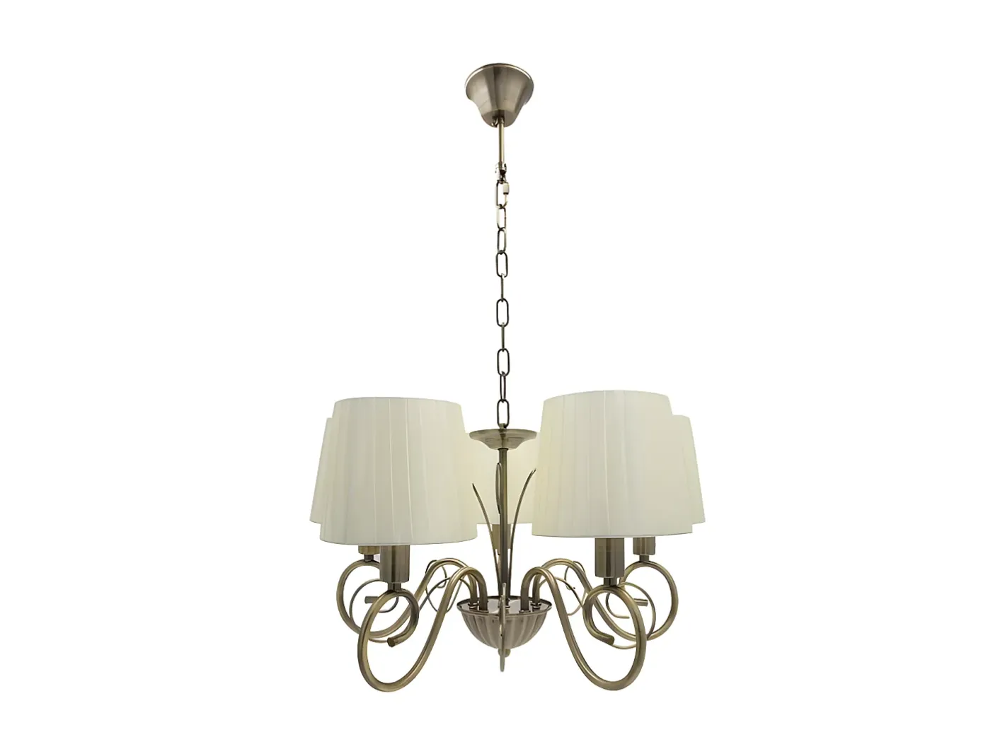 AKUNADECOR Lampara Salon Modelo Amsterdam 5xe14 Cuero Regx45x45 Cm Dorado Clearance