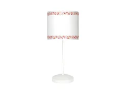 AKUNADECOR Lámpara De Mesa-Lampara Sobremesa Cenefa Blanco/ 1xe14 De . Rosa