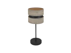 Outlet AKUNADECOR Lampara Sobremesa De 1luz Modelo Colet /madera Gris Negro