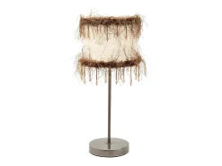 AKUNADECOR Lampara Sobremesa Hilos 1xe27 Beis De . Beige
