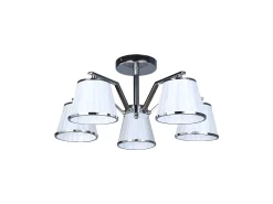 AKUNADECOR Lámpara Suspendida-Lampara Trebol 5xe14 Cromo Pant.blanca 24x59x59cm Plateado