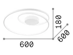 Ideal Lux LED Decorativo Remolino Integrado LED Semi Empotrado , 3000K Blanco Hot