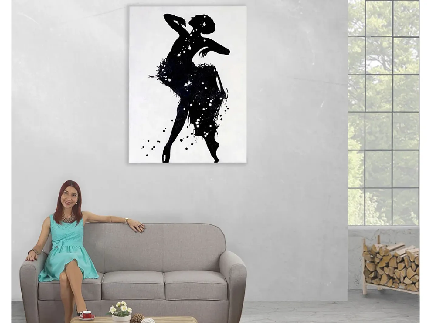 MCW Cuadro-Óleo bailarina pintado a mano Multicolor