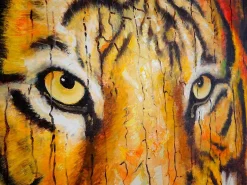 Discount MCW Óleo tigre pintado a mano Multicolor