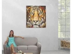 Discount MCW Óleo tigre pintado a mano Multicolor