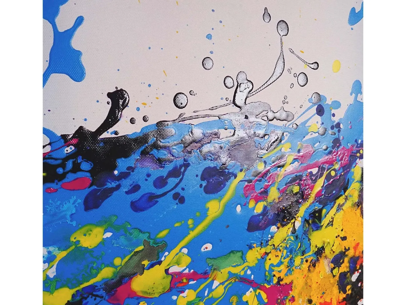 MCW Cuadro-Óleo Wave pintado a mano Multicolor