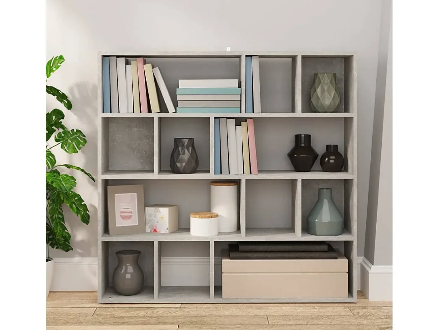 Discount Librería/Separador de ambientes Hormigón 105x24x102 cm Gris