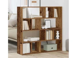 Biombo-Librería/Separador de ambientes madera vieja 105x24x102 cm Marru00f3n