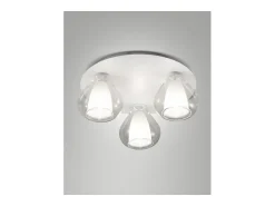 Clearance Lila - Lámpara de techo redonda d.40cm Fabas Luce - Aplique de pared con 3 bombillas LED E27 MAX 40W - Transparente