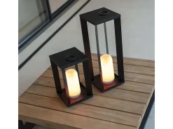 Sale Newgarden Linterna de Jardín de Metal con Batería Siroco 30 cm Escandinavo con LED Negro