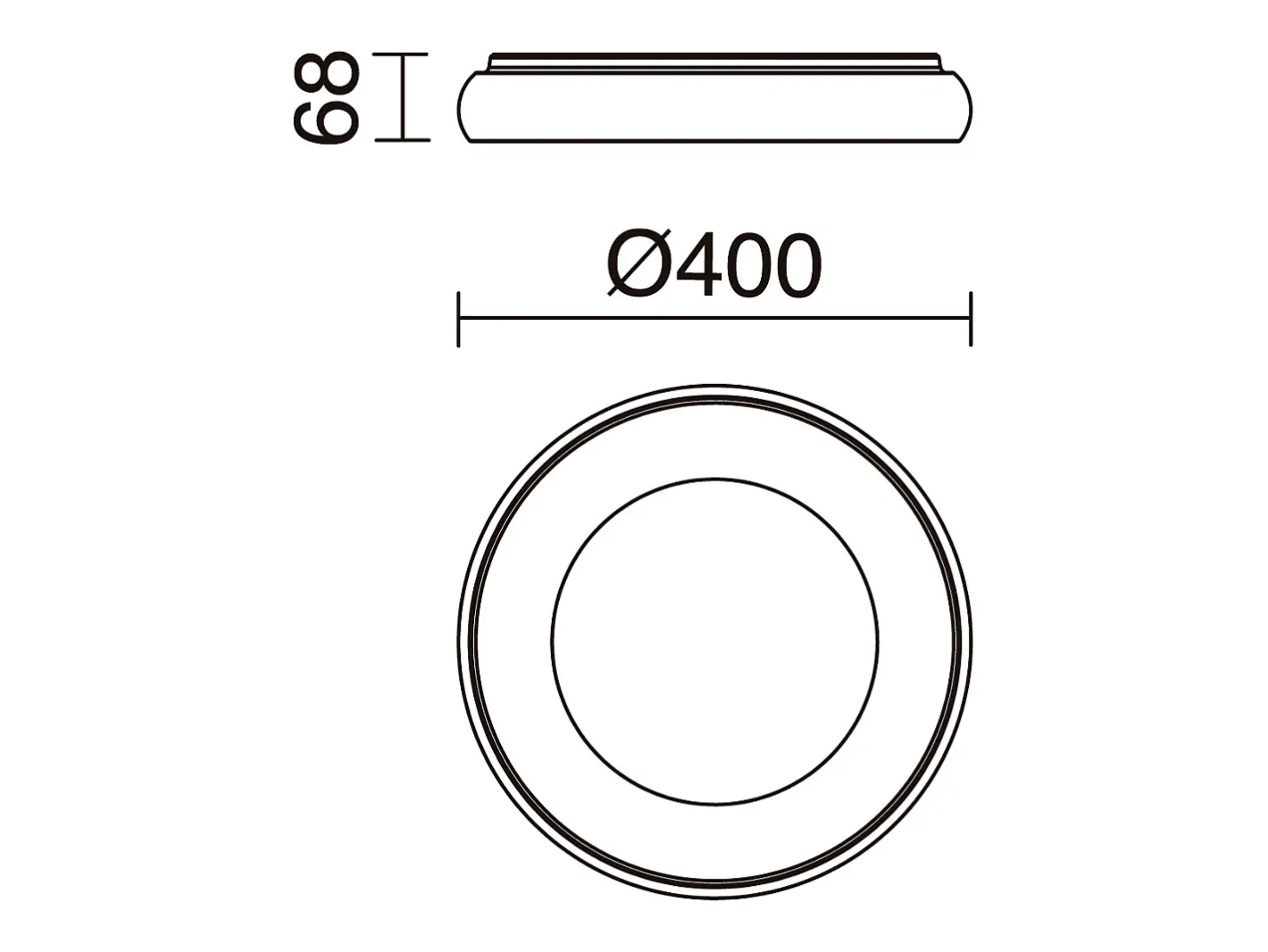 New Lámapra de techo FRED estilo moderno - D. 40 cm - circular - LED SMD 35W - 2940 Y 3K - 120º Y 125º - IP40 - aluminio y policarbonato opal - Blanco