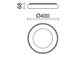 Lámpara Suspendida-Lámapra de techo FRED estilo moderno - D. 40 cm - circular - LED SMD 35W - 2940Y 3K - 120º Y 125º - IP40 - aluminio y policarbonato opal - Negro