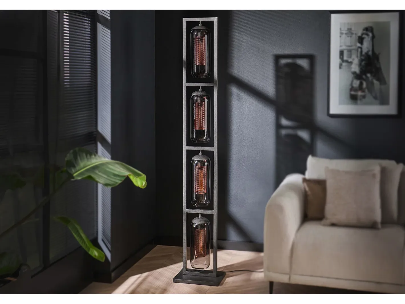 Kawola Lámpara De Pie-Lámpara - Cristal - TRIEST Negro