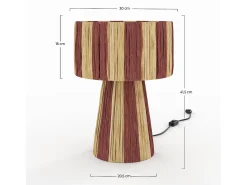 Sale Rendez-Vous Déco Lámpara a rayas naranja de hoja de palma - Soléa Terracota