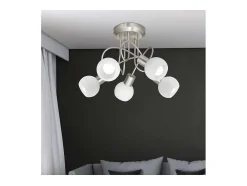 Outlet Lámpara a techo 5 luces Vera niquel satinado 37cm(alto)37 cm(ancho)24 cm(largo) Gris