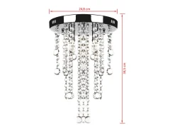 Plafón-Lámpara blanca colgante de metal con adornos de cristal ES716695 Blanco