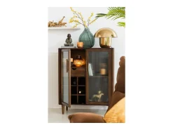 J-Line Lámpara champiñón de metal 40 x 40 x 34 cm Dorado Discount
