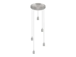 Discount Lámpara circular 5 luces modelo Eduardo acabado niquel satinado 40 cm(alto) 9 cm(ancho) 9 Gris