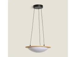 Ledkia Lámpara Suspendida-Lámpara Colgante Acústica LED 18W Fieltro CCT Seleccionable Lezhan Camel Beige